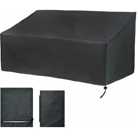 royaluxe -Housse Banc de Jardin 2 Places, Housse Banc Exteri Patio Anti-poussière, Anti-UV, Étanche, Coupe-Vent, Tissu Oxford, Housse de Protection pour Canapé (134x66x89cm) (1/5)