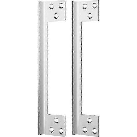 Lot de 2 plaques de protection pour loquet de porte à ouverture extérieure, protection de loquet en forme de L, 18 cm (7 pouces). (1/5)