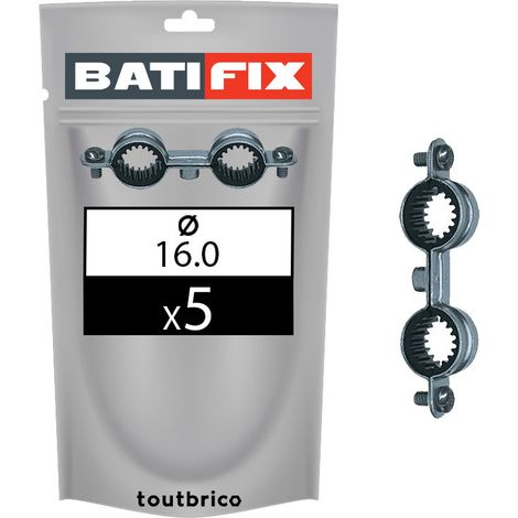 5 colliers doubles isolés plomberie Ø16mm zingué Batifix