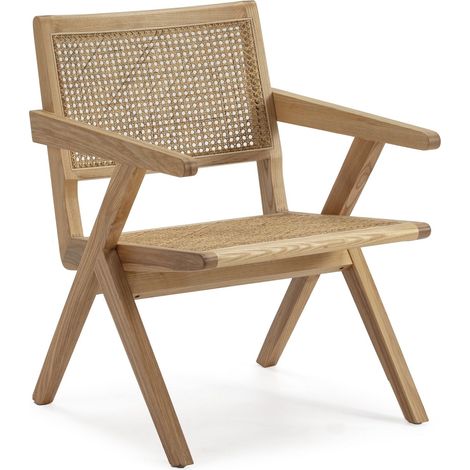 Stuhl 57x66x77 Natural Eiche Holz/Rattan Möbel/Sofas/Bänke für alle Stile, um zu Hause eine Note zu verleihen (1/5)