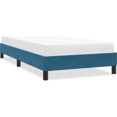 Cadre de lit sans matelas-Structure de lit bleu foncé 90x210 cm velours (1/5)