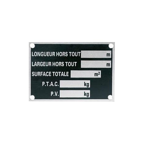 Maxter – Plaque constructeur en aluminium pour remorque – Dimensions 100 x 70 mm – Installation à riveter – Conformité légale et résistance accrue