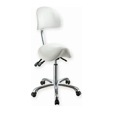 GIMA 45261 Sgabello Ergo, con Schienale, Bianco (1/2)