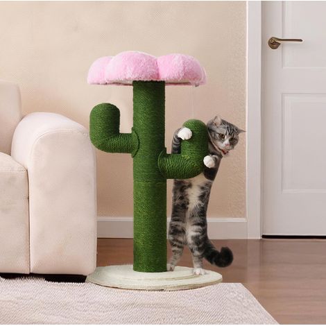 Rascador para gatos cactus con poste sisal 90 cm OKMYHOME (1/5)
