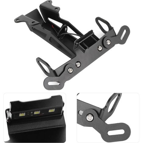 Support de plaque d'immatriculation arrière pour moto avec éclairage LED blanc, compatible avec Yamaha MT-09 Tracer FJ-09 (1/5)