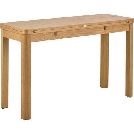 Mesa Norsica 946 , 76x45x120cm, Alargamiento, MDF, Chapa de madera natural, Madera (1/5)