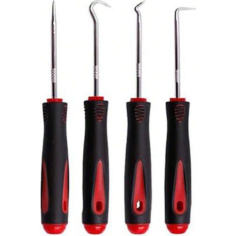 Set de 4 outils de précision (piquants et crochets), extracteur pour joints spi, joints toriques et garnitures automobiles, outils manuels. (1/5)