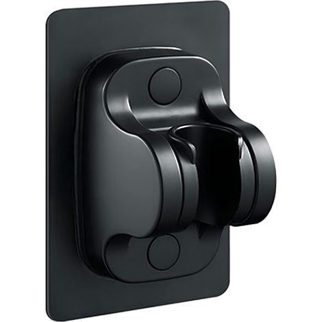 No Drilling Handheld Shower Holder, Wall Mounted Shower Head Holder with Adjustable Angle, Waterproof, Strong Adhesive, Universal Shower Bracket for Bathroom (Black) (1/5)