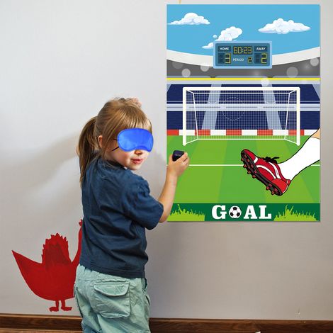 Poster Jeu Football - 72 x 52 cm - Pour Fête Enfants Thème Football - Avec 24 Autocollants Réutilisables et 1 Cache-Oeil - Lot de 1 (1/5)