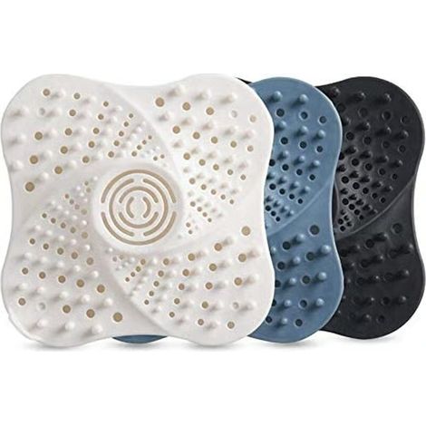 Filet de douche 3 pièces, attrape-cheveux, filtre de cheveux, filtre de drain (1/5)