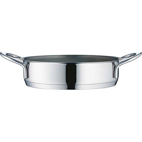 WMF - Mini tegame da portata rivestito in acciaio inox Cromargan lucido, 18 cm, per piani cottura a induzione, impilabile, ideale per piccole porzioni o per single (1/4)