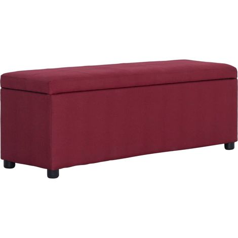 Panca con Vano Portaoggetti 116 cm Rosso Vino in Poliestere vidaXL