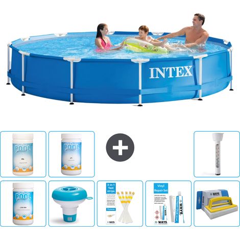 Intex Piscina con struttura Rotonda - 366x76 cm - 7-pezzi  S43221