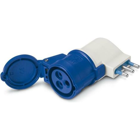 Scame adattatore semplice 10/16-cee17 con spina domestica 2p+t 610.384 (1/2)