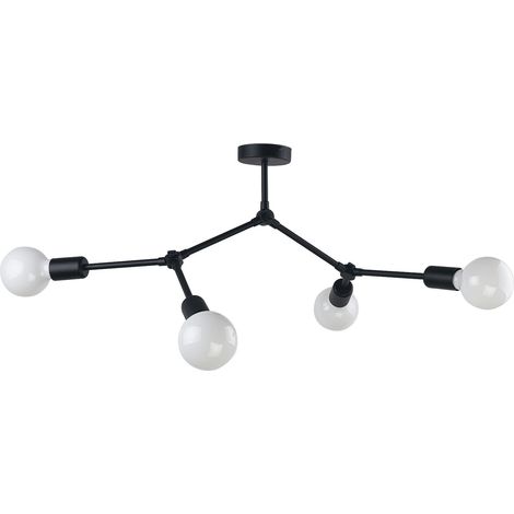 Deckenlampe Schwarz 4xE27 Wohnzimmer Leuchte AARON