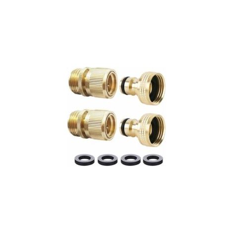 QORVA-Raccord rapide pour tuyau d'arrosage Raccord rapide pour tuyau d'eau Raccord rapide en laiton GHT ¾ de pouce Raccords de tuyau à connexion rapide Raccords pour tuyau d'arrosage