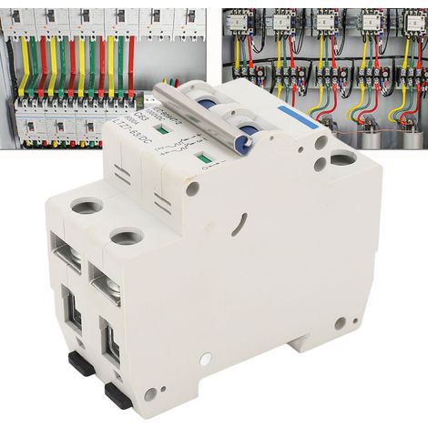 Disjoncteur miniature CC 1000 V/63 A, sectionneur solaire bipolaire, montage sur rail DIN pour systèmes photovoltaïques. (1/5)