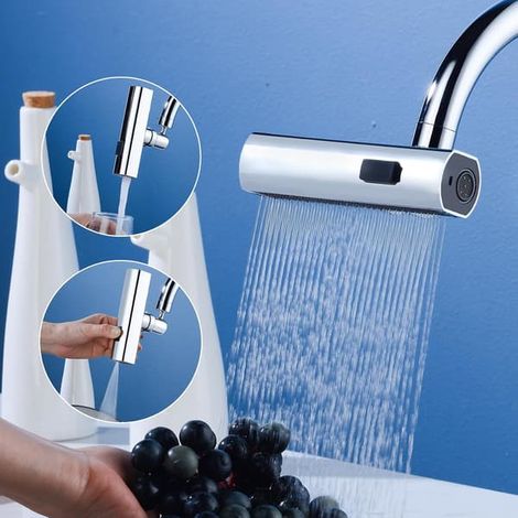 Rallonge de robinet de cuisine à 360° avec filetage intérieur de 55/64'' (22 mm), aérateur pivotant à 3 positions, douchette de cuisine, pièce de rechange pour robinet (1/2)
