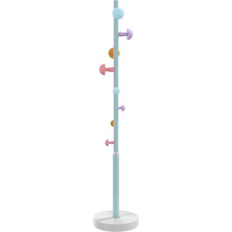 Porte-manteau bleu, 172 cm de haut, en fer forgé thermolaqué. (1/5)