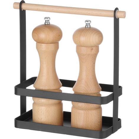 Tisch-Organizer Gewürzkorb mit Holzgriff 17x13x16 cm - Hendi 427057 (1/5)