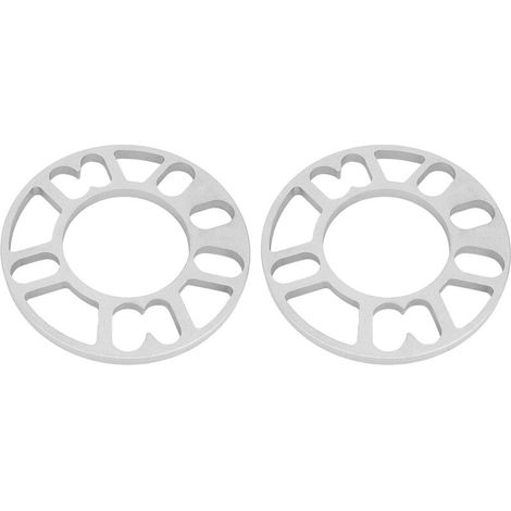 2pcs Silver Wheel Spacers, Pads, Wheel Spacers, Universal Standard Aluminum Standard to Replace Old Ones to Prevent Tires from Rubbing Against the Body (1/4)