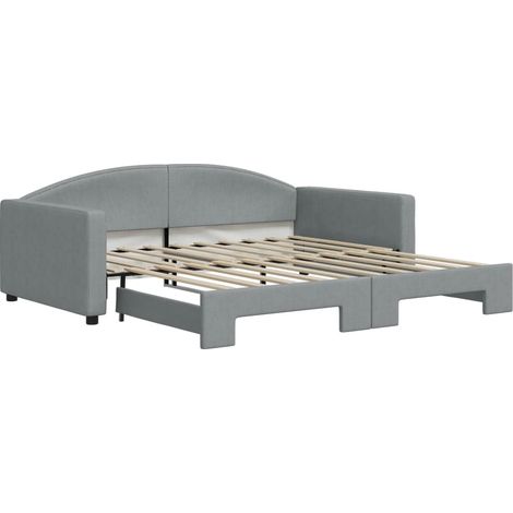 Maison Exclusive - Divano Letto con Letto Estraibile Grigio Chiaro 100x190 Tessuto (1/5)