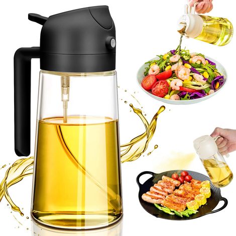 Spray Huile Cuisine,2 In 1 Vaporisateur Huile 470ml Pulverisateur Huile Cuisine Peut Vaporiser De L'Huile et Verser de L'huile Verre