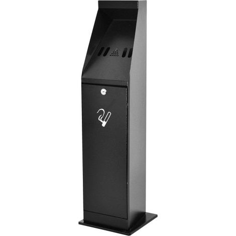 Posacenere a Colonna 23,5x86x23,5 cm in Metallo Nero 5L per Interno Esterno (1/5)