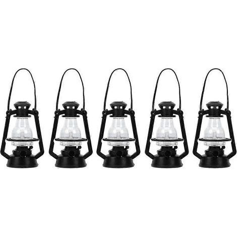 Set aus 5 Vintage-Miniatur-Öllampen in Schwarz, ideal als Dekoration für Feste und Feierlichkeiten. – 8,00 x 4,00 x 4,00 cm – Schwarz (1/3)