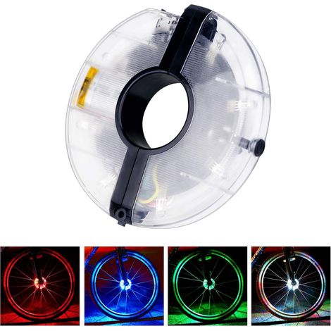 Bicyclette Roue LED Lignts étanche Eclairage Roue de Vélo avec 18 différents modèles de changements Multicolores pour VTT Bicyclette, (1/5)