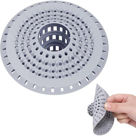 1 protector de desagüe de silicona, atrapacabellos de ducha de silicona, filtro de cabello para bañera, ducha, desagüe, cocina, baño, lavandería (1/5)