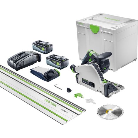 Festool TSC 55 KSEB-Basic-FS Sega a immersione a batteria 18 V 160 mm Brushless + 2x batteria 8,0 Ah + caricabatterie + guida + Systainer (1/5)