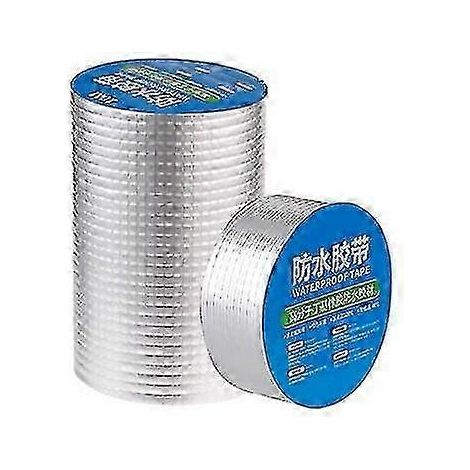 Ruban adhésif de réparation super étanche en caoutchouc butyle et feuille d'aluminium (5 cm x 5 m)