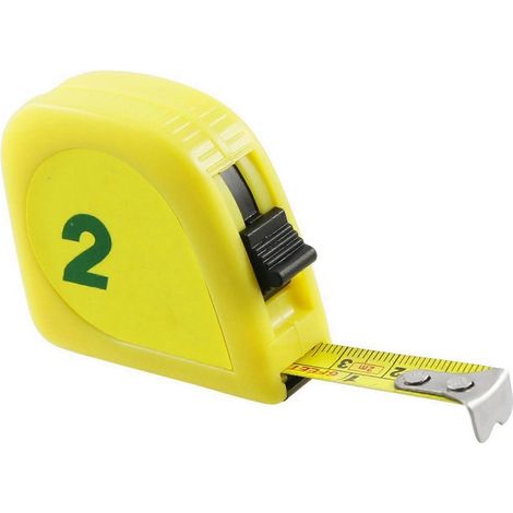 ruban à mesurer jaune de 2 m (6 pi), échelle, capsule métallique (1/2)