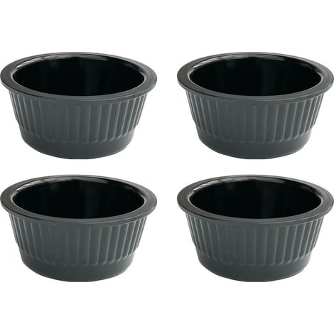 4x Saucenschälchen Set Snackschalen Schwarz Dipschale Rund Melamin Schälchen 751 (1/5)