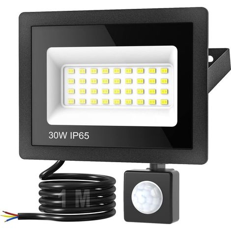 Projecteur LED Exterieur Detecteur de Mouvement, 36 LED 30W Spot LED Extérieur 6500K 3000LM Projecteur Exterieur LED IP65 Etanche, Eclairage Exterieur avec Detecteur pour Jardin Garage (1/5)