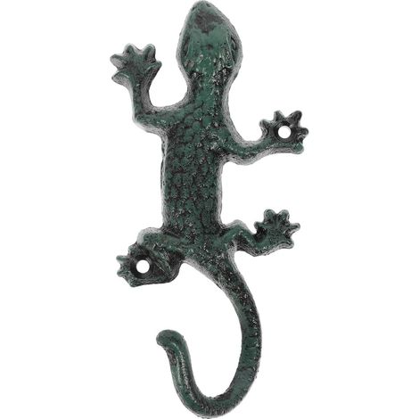 murale INOOMP Gecko en fer style vintage fixation murale