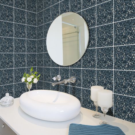 Sticker Mural Carrelage adhésif Cuisine Salle de Bain - 30 STICKERS CARRELAGES TERRAZZO NICOLA - 30stickers10x10cm (1/5)