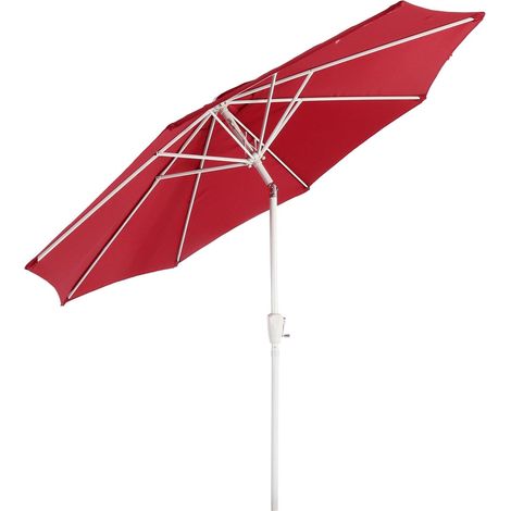 Ombrellone da giardino Ø 3m inclinabile poliestere/alluminio 5kg rosso 040003888
