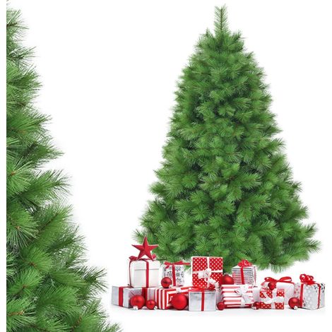 Costway – Sapin de Noël artificiel 180 cm – 1250 branches en PVC – Pied métallique robuste – Montage facile – Décoration intérieure et extérieure (1/5)