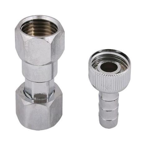 JS Zapfhahnzähler-Verschraubung, Eingang Innengewinde 3/4'', Ausgang Schlauchverschraubung 1/2'', verchromt, 0022472050001