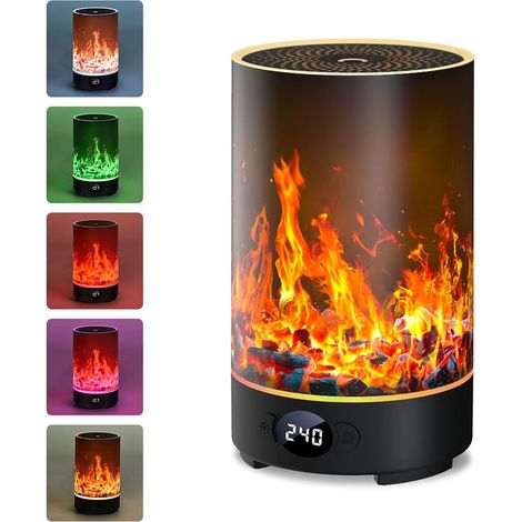 Diffuseur d'aromathérapie et Humidificateur Intelligent avec 10 Iumières d'ambiance 5 Modes de Brumisation, Réservoir d'eau de 200 ML, Arrêt Automatique, Bureau, Chambre à Coucher, Yoga (1/5)