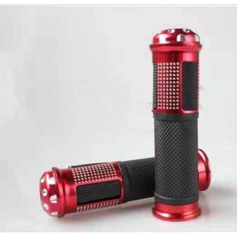 Poignées de moto antidérapantes universelles, accessoire de décoration rouge (1/5)