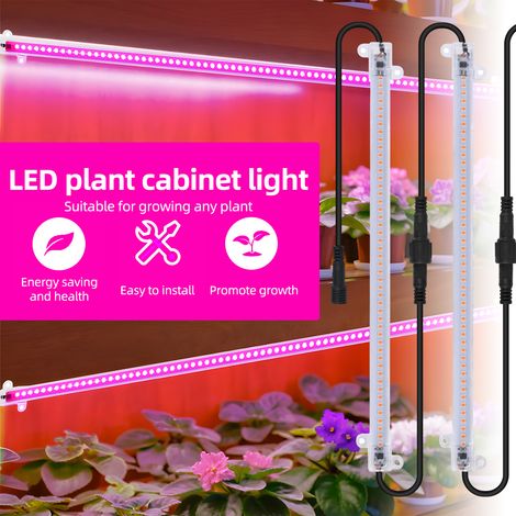 Lot de 12 bandes lumineuses LED pour culture de plantes, 30,5 cm, spectre complet pour plantes d'intérieur, Plug and Play, 2,7 W, semis, légumes, fleurs, plantes grasses (1/5)