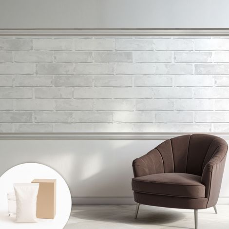 Papier peint avec colle pour décoration moderne de salon chambre à coucher cuisine et bureau Facile Mur en briques 250x104 cm (1/5)