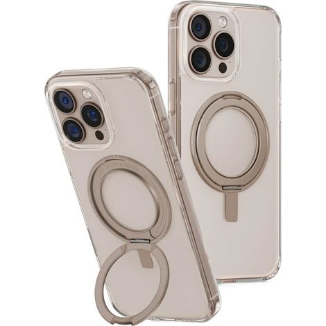 Custodia UNIQ Swivix per iPhone 16 Pro Max con supporto girevole a 360°, colore oro. (1/5)