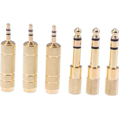 Adattatore jack audio stereo da 6,35 mm in rame e oro (1/5)