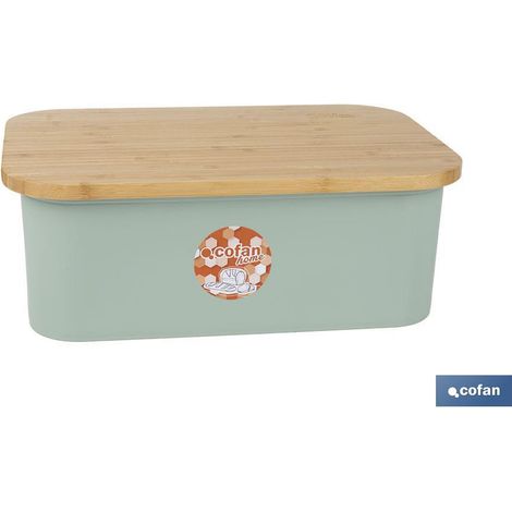 Boîte à pain avec couvercle en bambou, 36 x 24 x 13 cm, capacité de 6,5 litres, design élégant. (1/4)
