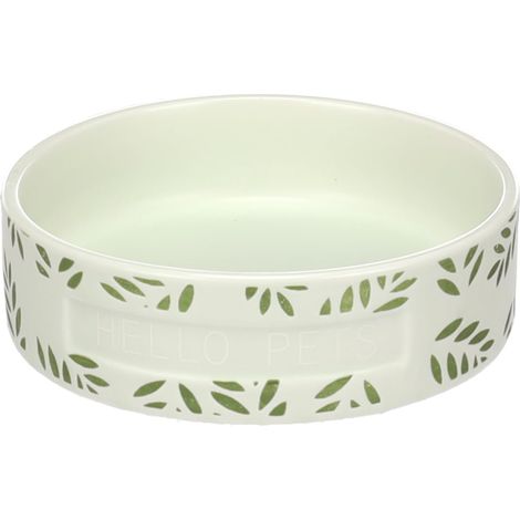 Gamelle Leafs Rond Vert pour Cochon d'Inde - 12x3,5cm, 200ml - Nourriture et Eau, Antidérapante et Facile à Nettoyer