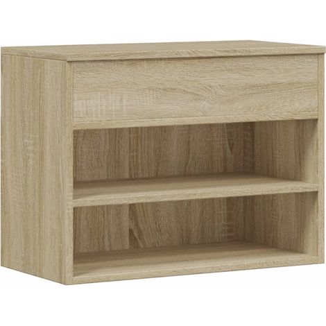Banc à chaussures bottes commode étagère meuble entrée rangement sonoma 60 x 30 x 45 cm bois d’ingénierie marron